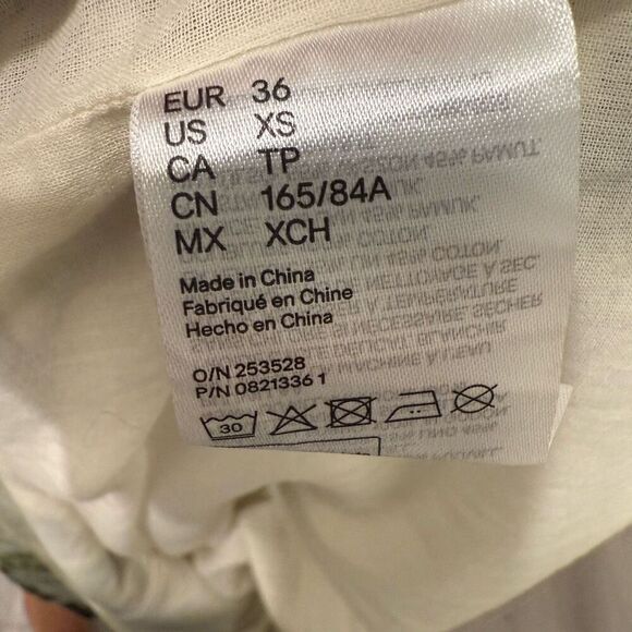 H&M LINEN-BLEND DRESS Lemon Print Dress Size XS - Picture 5 of 6